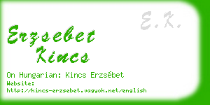 erzsebet kincs business card